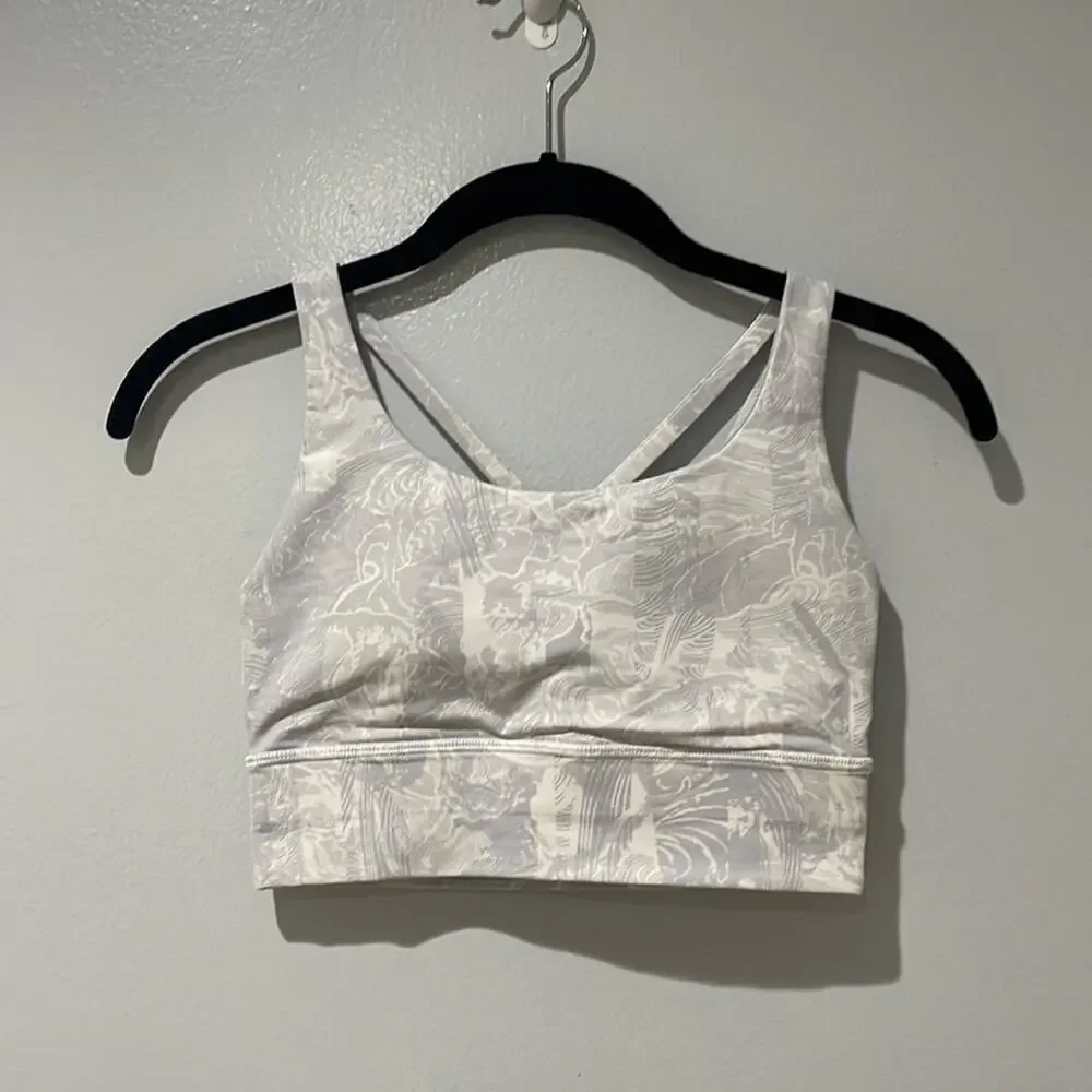 LuLuLemon Energy Luxtreme Sports Bra size 4 Gray and White